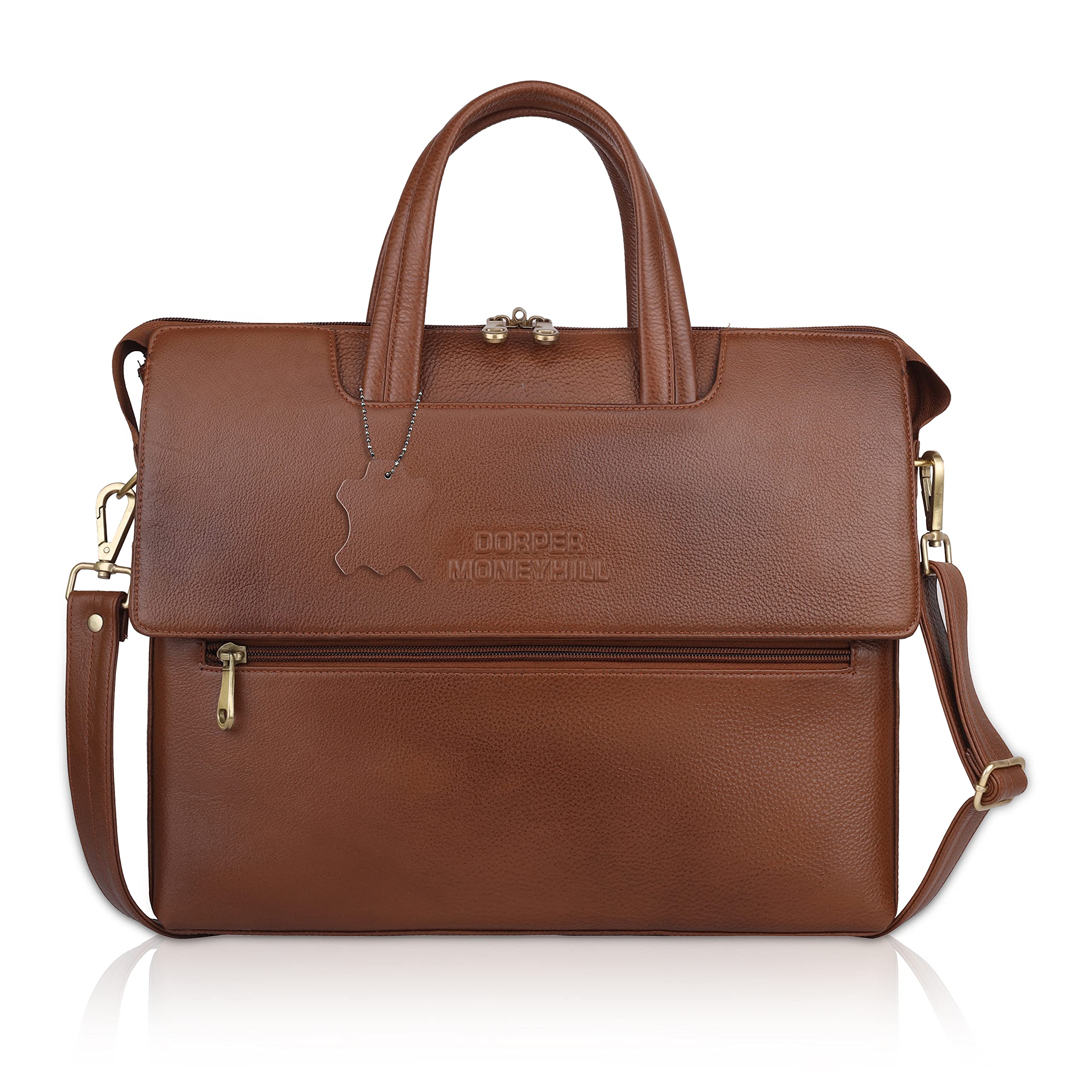 DORPER MONEYHILL Leather Office Bag 15.6 Inch for Men Women Professional Stylish and Durable Ideal for Everyday Use and Travel (TAN, Leather) (B0C5JQXZKT) Amazon Price History, Amazon Price Tracker
