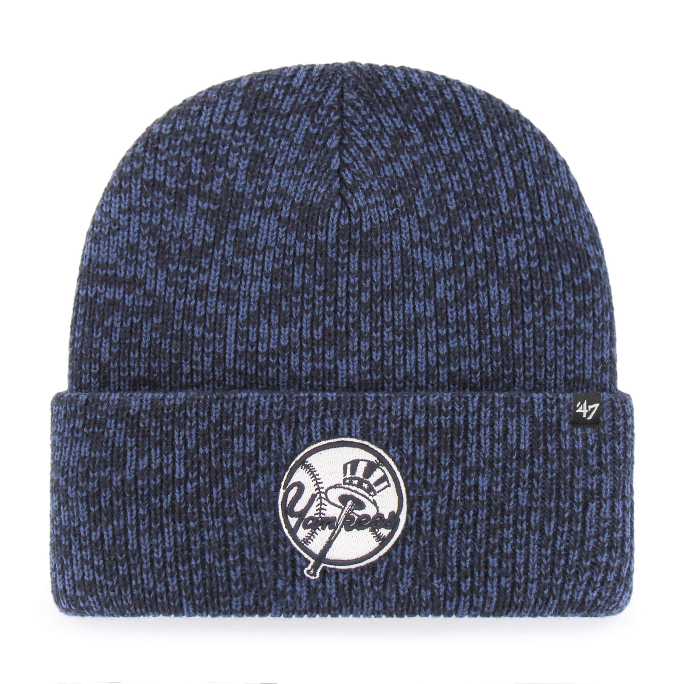 47Brand MLB NY Yankees Brain Freeze Cuff Knit Beanie - Navy, Navy, One size