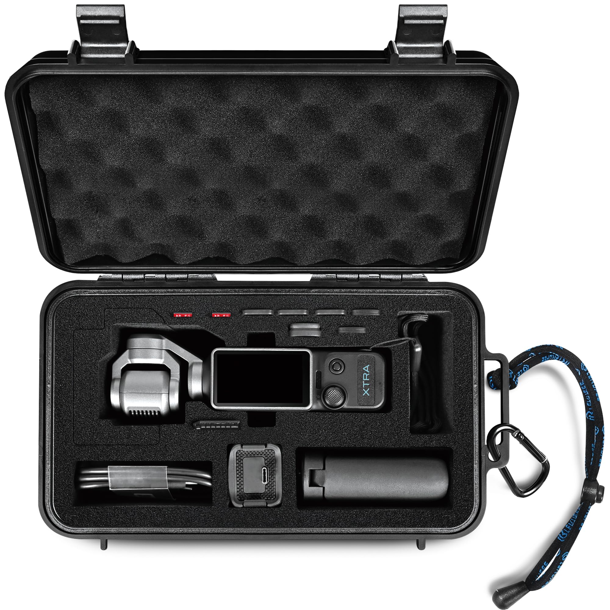Lekufee Custodia rigida portatile impermeabile per videocamera digitale Xtra Muse e accessori, custodia protettiva antiurto per il trasporto, nera (solo custodia)