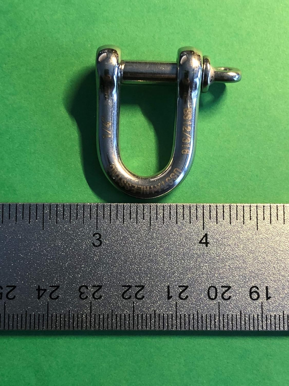 US Stainless 4 Pieces Stainless Steel 316 Forged D Shackle Marine Grade 1/4" (6mm) Dee - Image 4