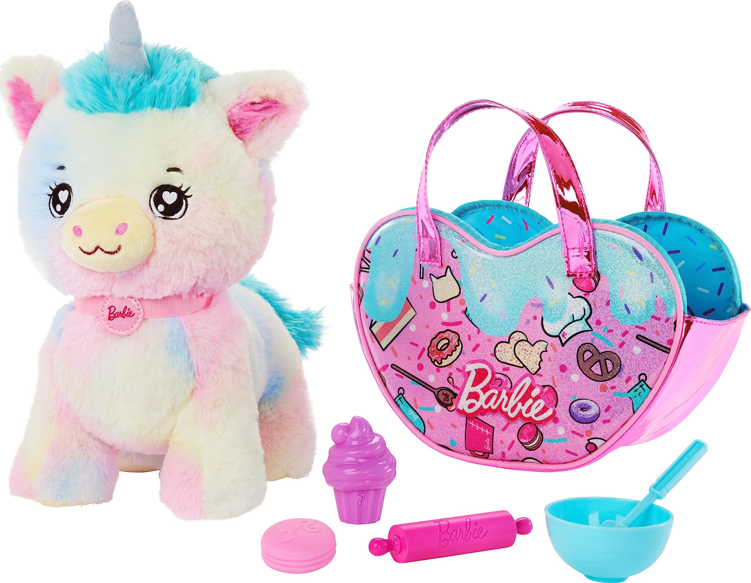 Stuffed Animals, Unicorn Toys, Plush Unicorn with Dessert-Themed Purse Playset and 5 Accessories, Chef Pet Adventure