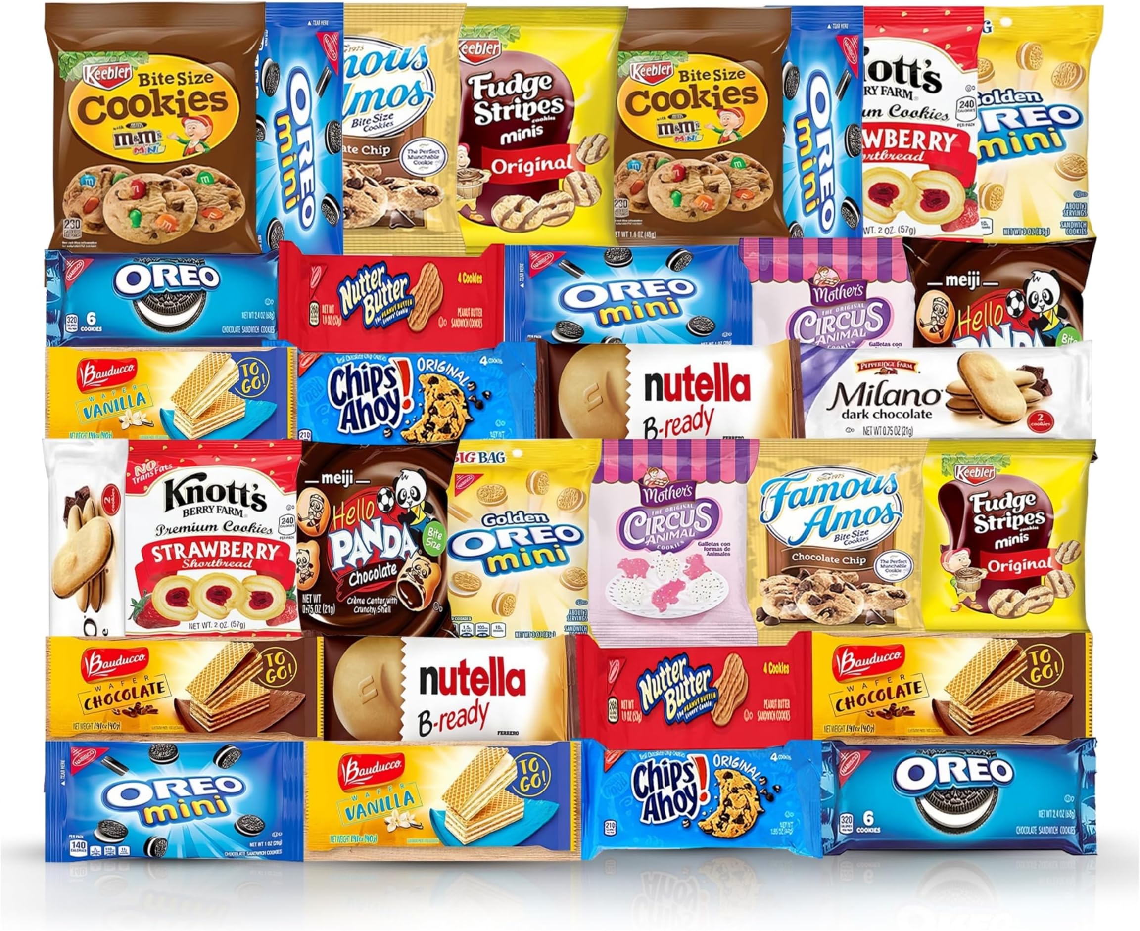 Cookies Variety Pack - Individually Wrapped Assortment, Sampler Bulk Care Package - Cookie Bundle, Office, 32 Count, Office and Kids Cookies