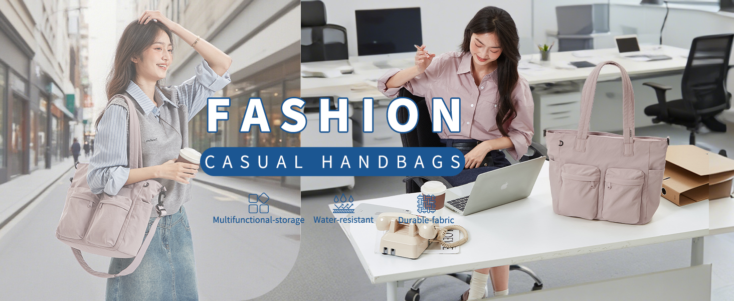 Bolso Tote para mujer resistente al agua con múltiples bolsillos miniatura 7