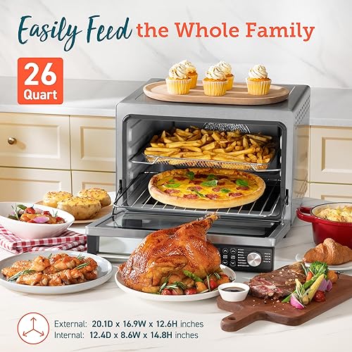 Miniatura 6 de COSORI Combo de horno tostador y freidora de aire de cerámica, elementos calefactores sellados planos 11 en 1 para una fácil limpieza, función