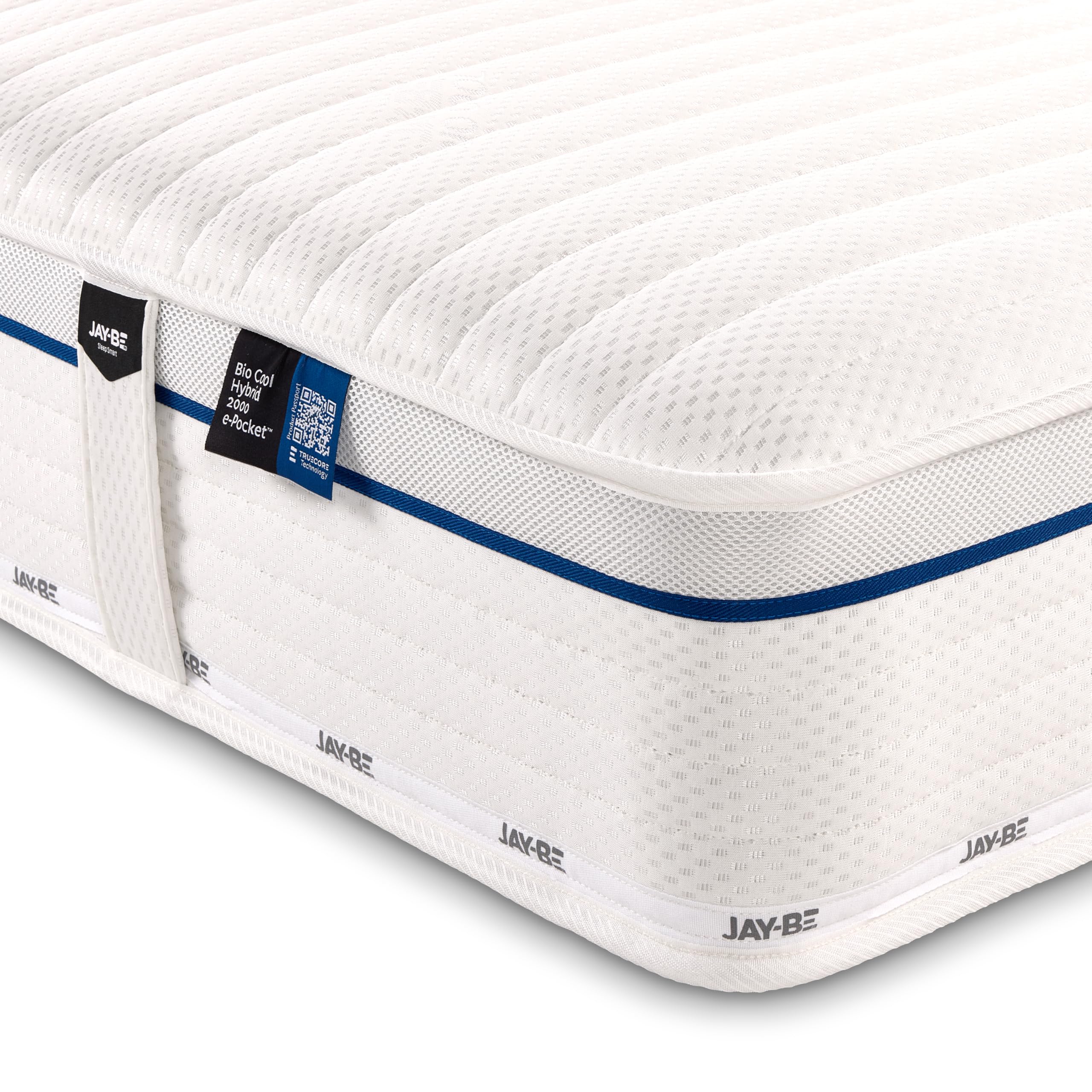 JAY-BE Bio Cool Hybrid 2000 Single Bed Mattress, 3ft, 23cm Thick, Pocket Sprung, Medium Mattress, Natural Cooling Sensation (190 x 90 x 23cm)