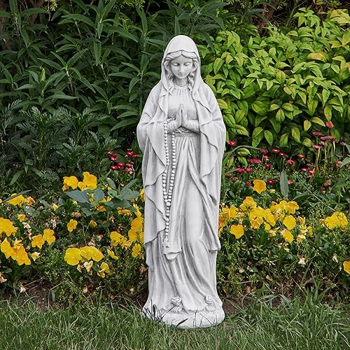 TOETOL Estatua de la Virgen María Rezando de 29.9 Pulgadas de Alto Decoraciones Religiosas para Jardín Exterior Estatua en Liquidación para