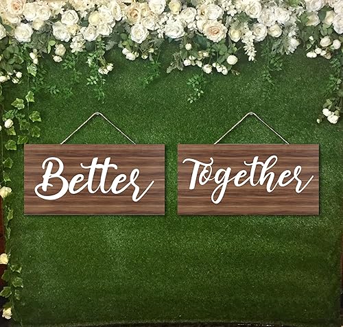 Miniatura 5 de Letrero de madera para silla Better Together, decoración de boda de la señora y la señora, 12 x 6 pulgadas