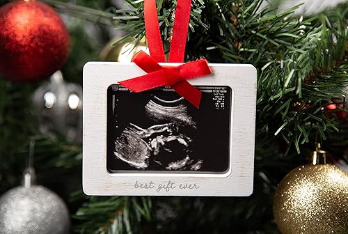 Miniatura 3 de Pearhead Sonogram - Adorno para bebé, regalo para futuros padres, marco de fotos de ultrasonido, Navidad rústica