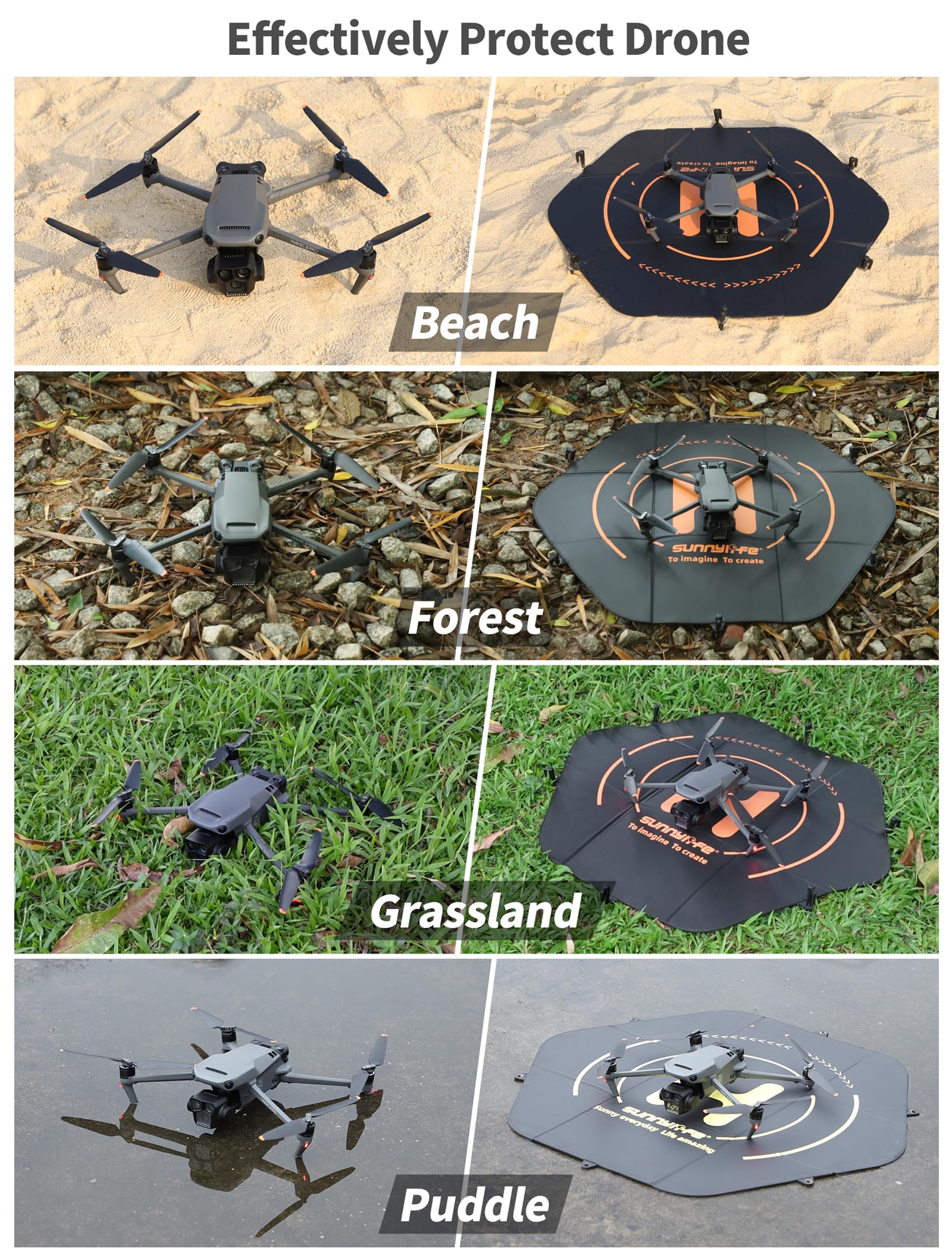 ZJRXM Drone di atterraggio grande pieghevole, 80 cm, accessorio per droni DJI Drones, universale e veloce, pieghevole, piattaforma di atterraggio per DJI Mavic 4 Pro/Mini 4 Pro/Air 3S/Flip/Avata 2