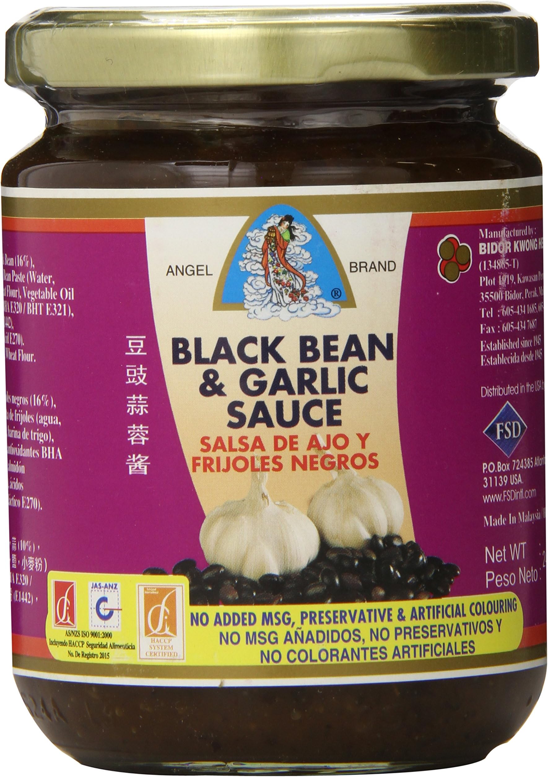 Angel Brand Black Bean and Garlic Sauce, 8.4 Ounce (Pack of 12)