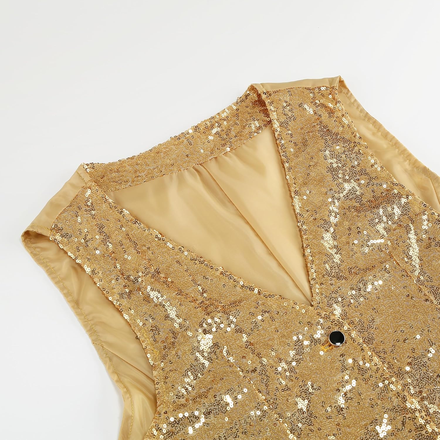 GRAJTCIN Mens Sequin Vest V-Neck Prom Vest Jacket Shiny Party Dress Suit Waistcoat Bowtie Set - Image 5