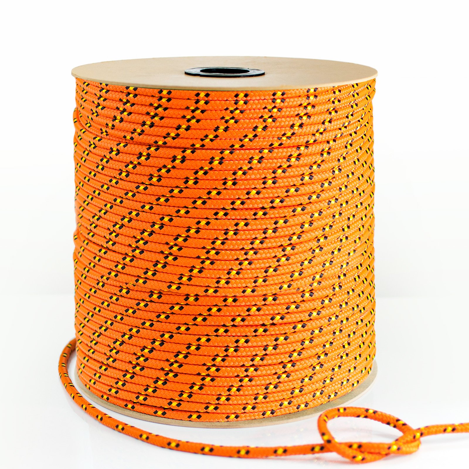 Seiltech.de - Cuerda de polipropileno naranja – 16 mm – 50 m – Capacidad de carga hasta 82 kg, cuerda de tela trenzada, cordón de plástico trenzado