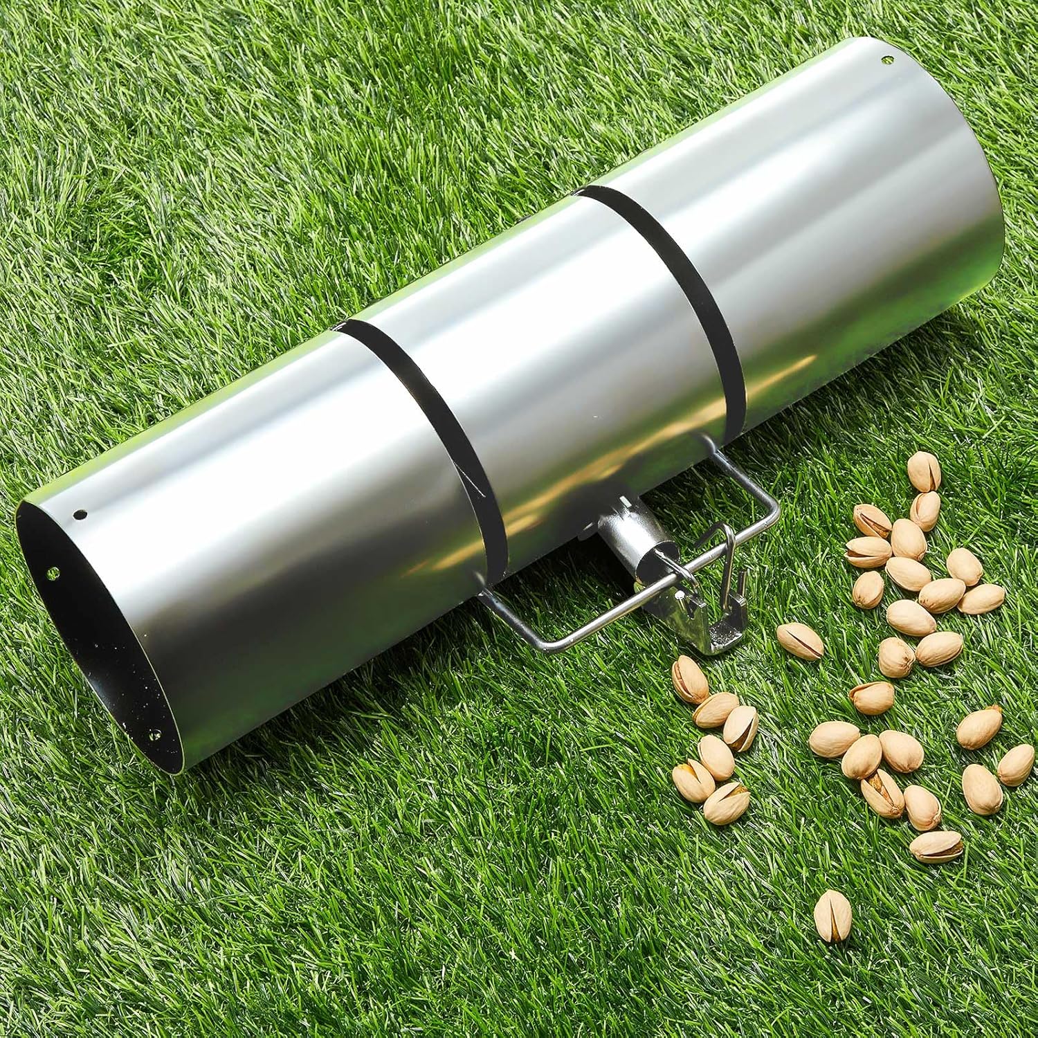 Qualirey 2 Pcs Tube Squirrel Trap Rust Resistant Trap 4.5'' in Diameter with a Setting Tong for Backyards Patios Gardens, Safe and Effective Pest Control Commercial and Residential Use 15''