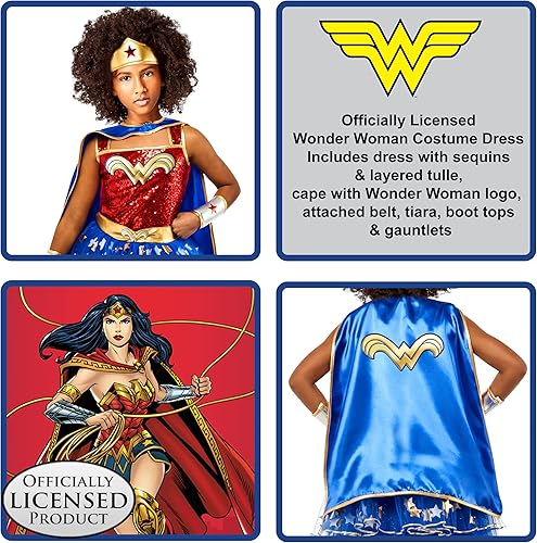 Miniatura 2 de Rubie's Girl's DC Wonder Woman Tutu Dress with Cape and Tiara