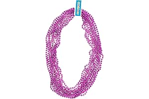 Metallic Beads Necklace, Assorted Neon Colors