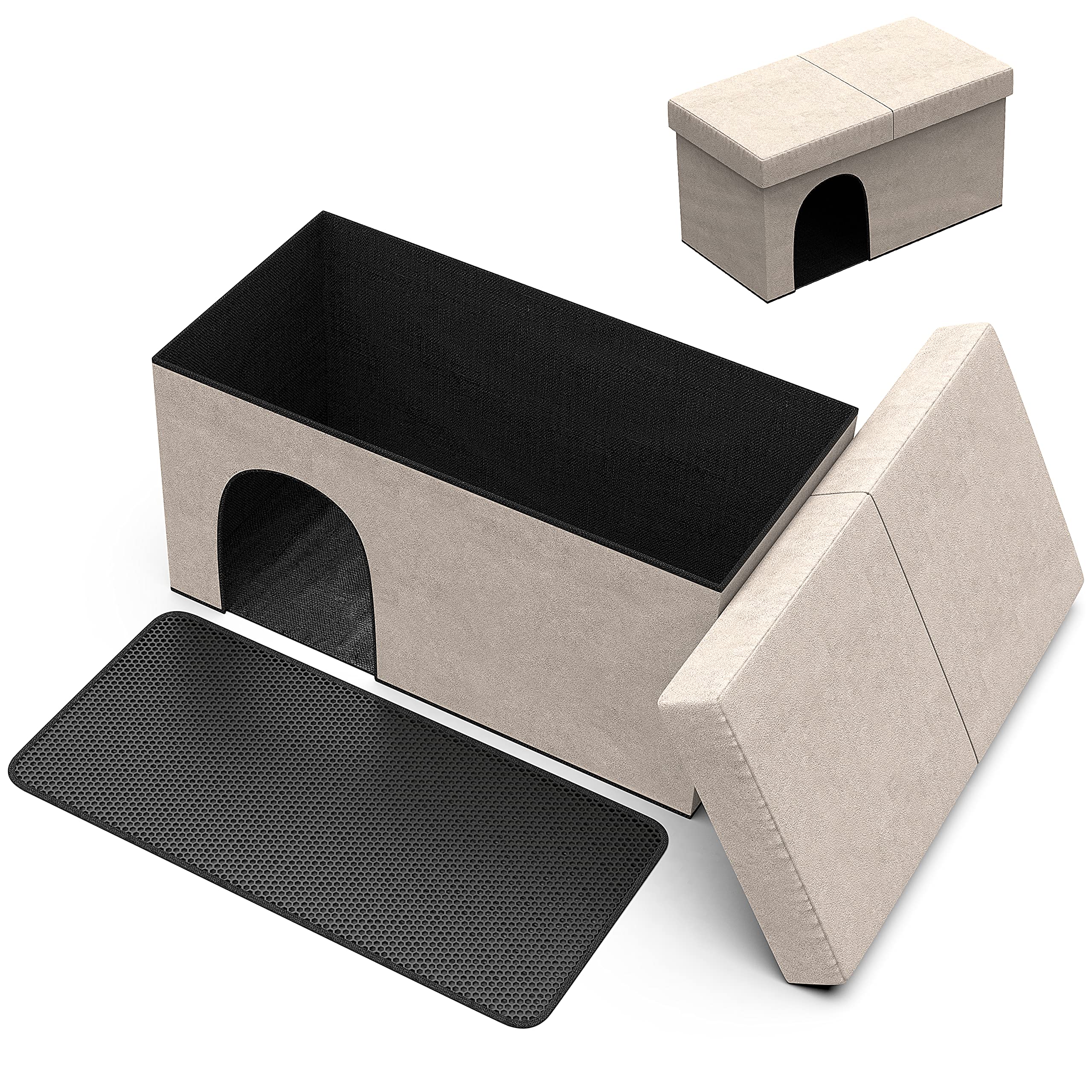 PATHOSIO PETS Cat Litter Box Furniture Hidden Litter Box Enclosure