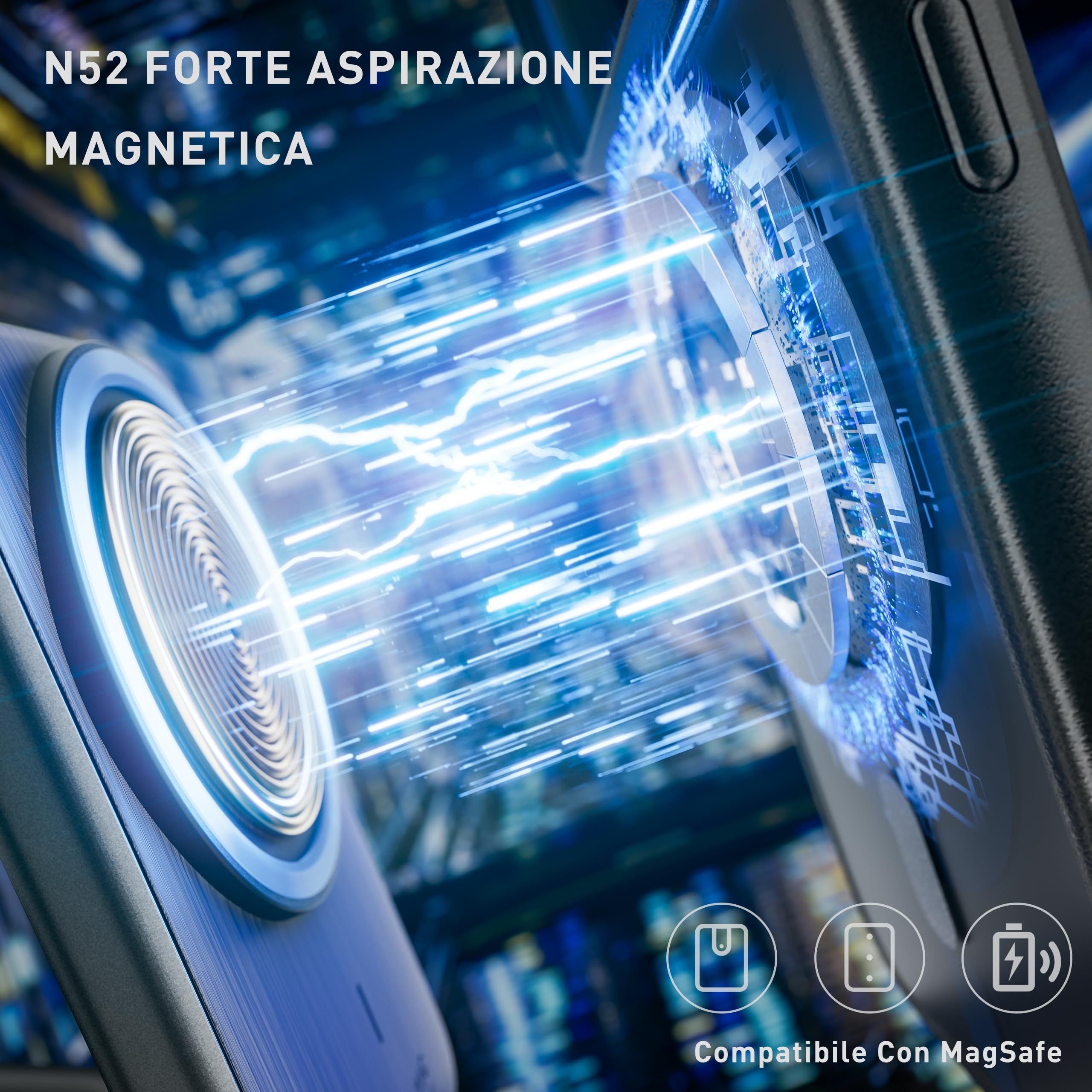 tigratigro Cover Magnetica per iPhone 17, Compatibile con Mag-Safe, Custodia Traslucida Opaca Posteriore Sottile Protettiva Case, Protezione Antiurto di Grado Militare, Nero