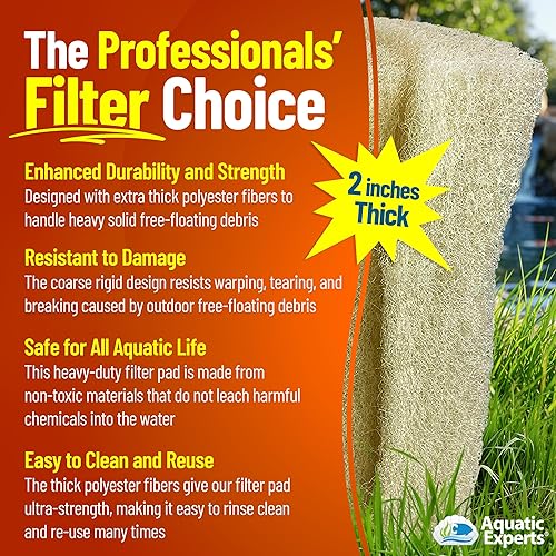 Miniatura 5 de Aquatic Experts Almohadilla de filtro de estanque gruesa crema  2 pulgadas de grosor  Rollo a granel para estanque de agua para jardín  Fabricado en