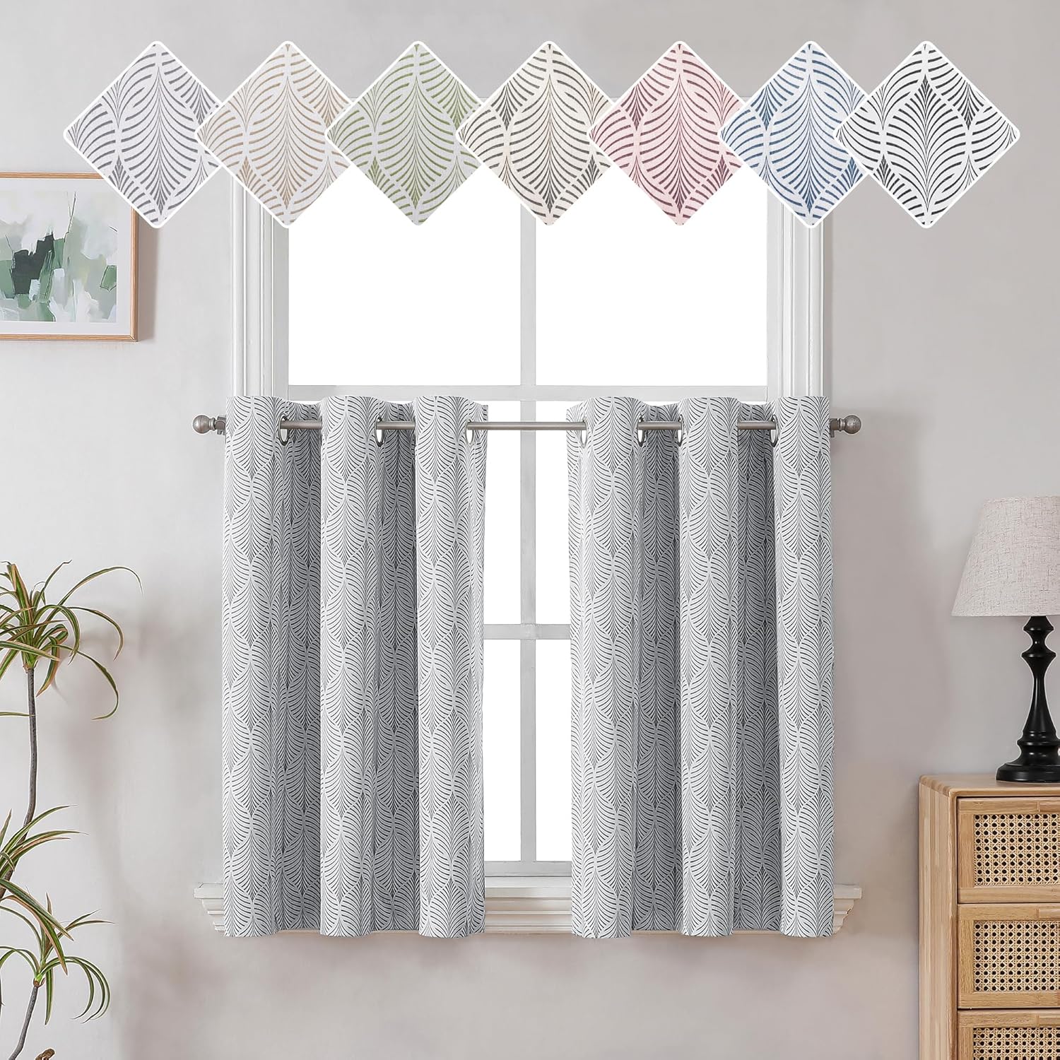 Aiyufneg Grey Blackout Curtains 36 Inch Long for Half