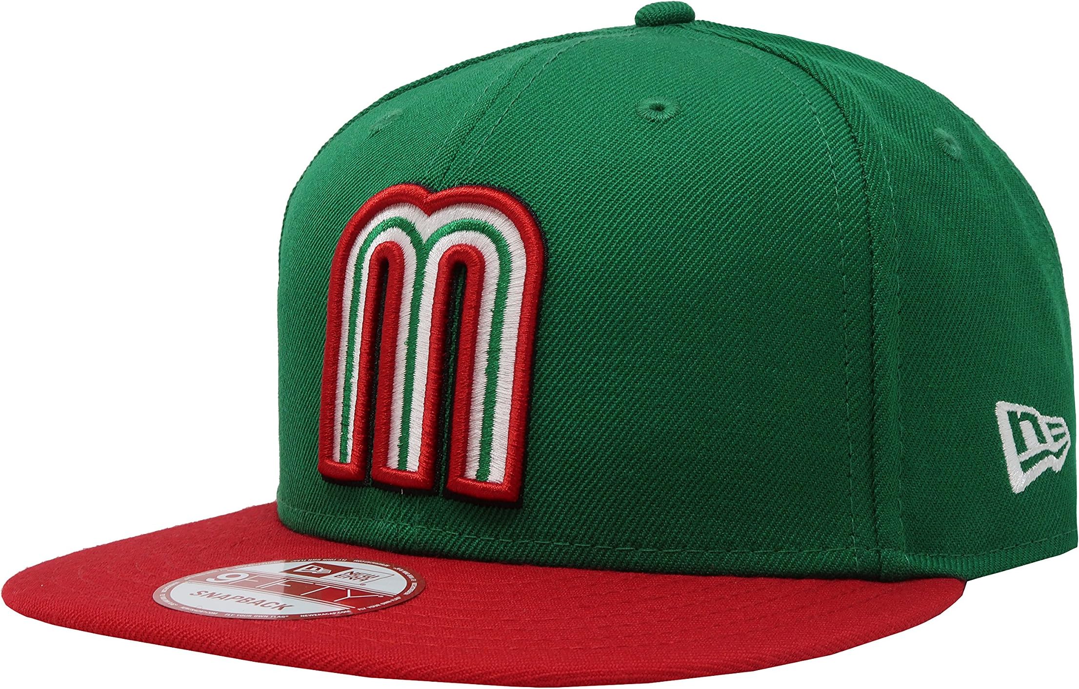 New Era 9Fifty Snapback Mexico WBC Hat Cap One Size Fits Most Men (Green/RED, 1)