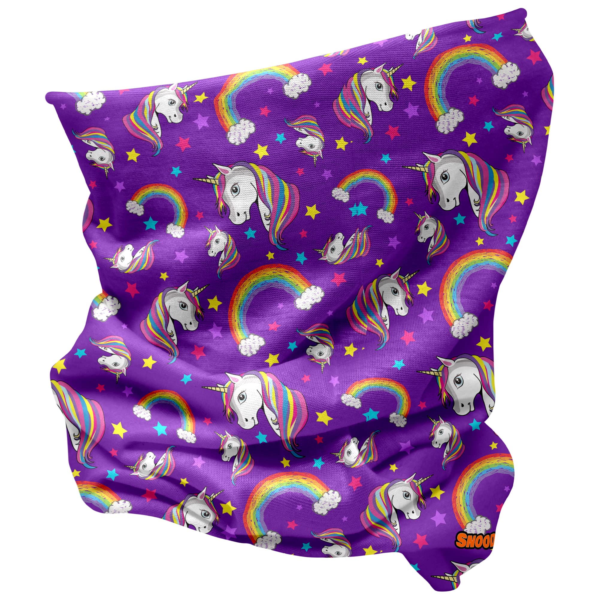 Girls Unicorn and Rainbow Multifunctional Snood scarf hat (Purple, One Size)