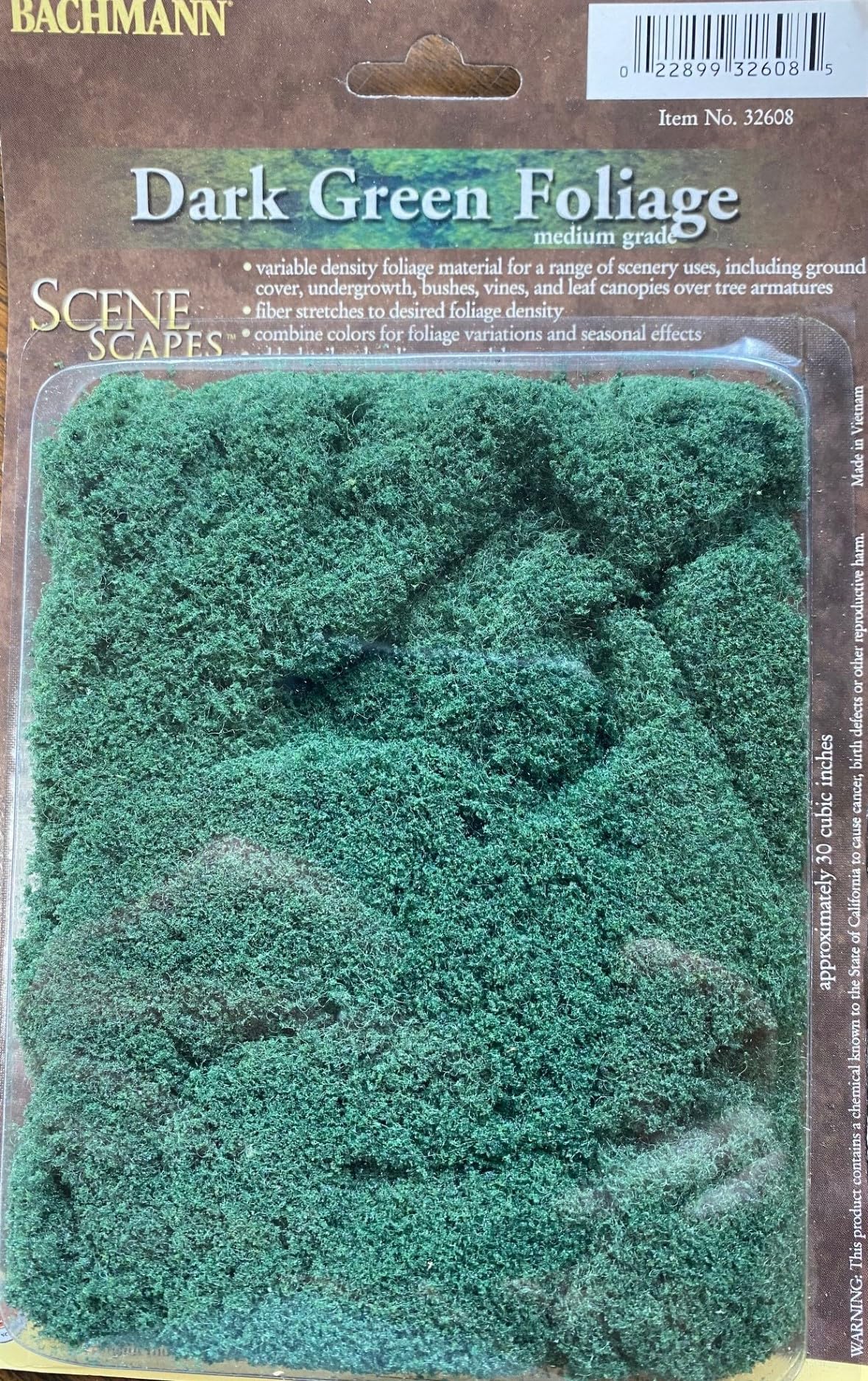 Bachmann Trains - SCENE SCAPES FOLIAGE - DARK GREEN - MEDIUM - For Use With All Scales (32608)