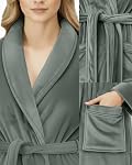 NY Threads Robe premium pour femme, Robe de bain longue en peluche pour femme et peignoir pour femme souple
