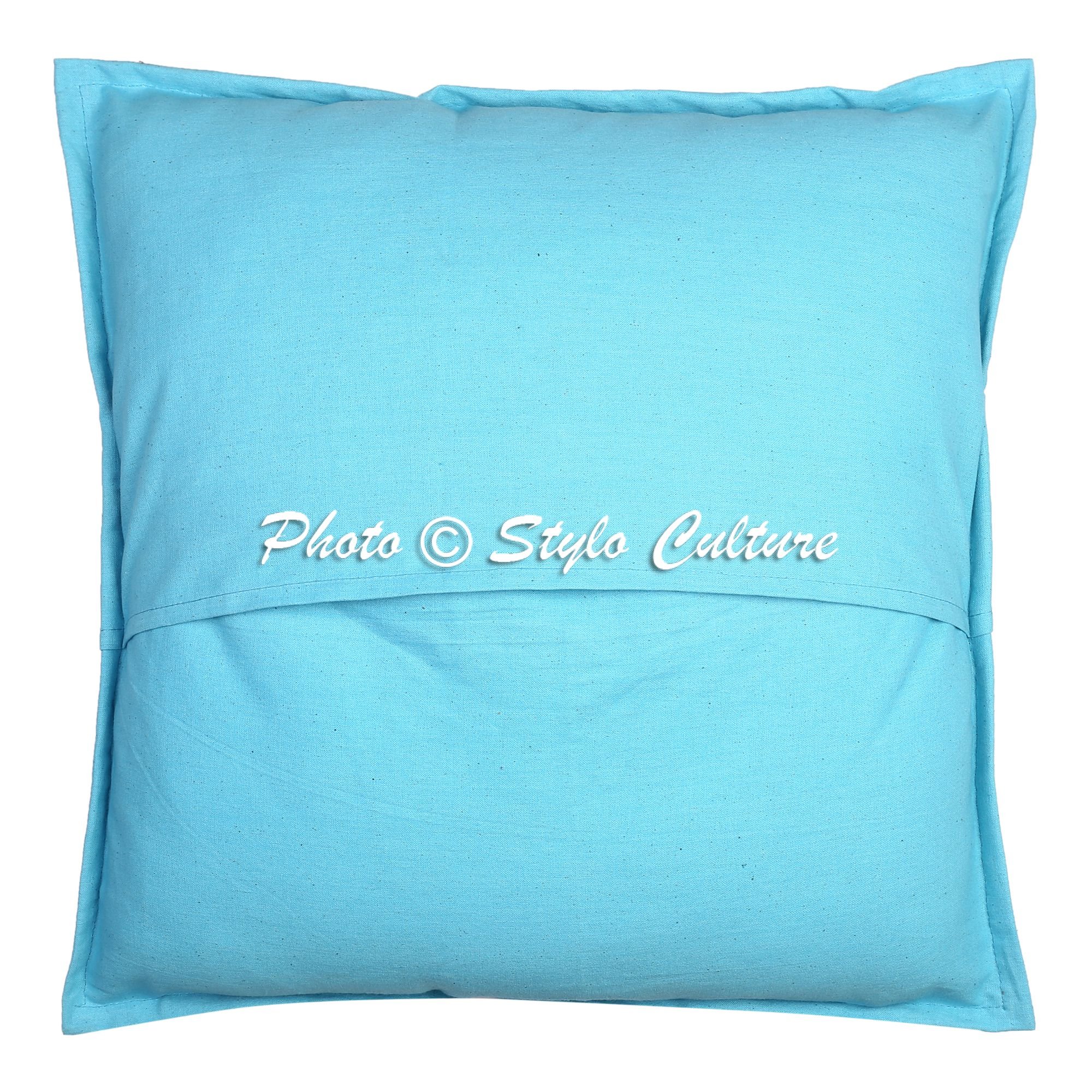 Indio Fundas Almohadones Decorativa 40x40 cm Algodón Abstracto Fundas De Cojines Sofa Turquesa 16x16 Inch Labor De Retazos Cuadrado sobre Funda Cojin Cama - 5 Pcs