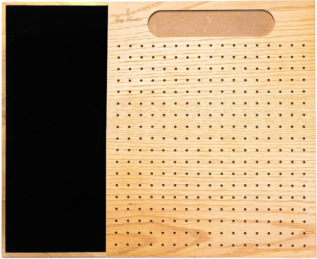 Easy Crochet Blocking Boards for Knitting and Crochet Projects - Wooden Blocking Mat for Knitting with 20 Stainless Steel Pins and Pin Holder - Bonus Crochet E-Book - 11 x 9 Inches