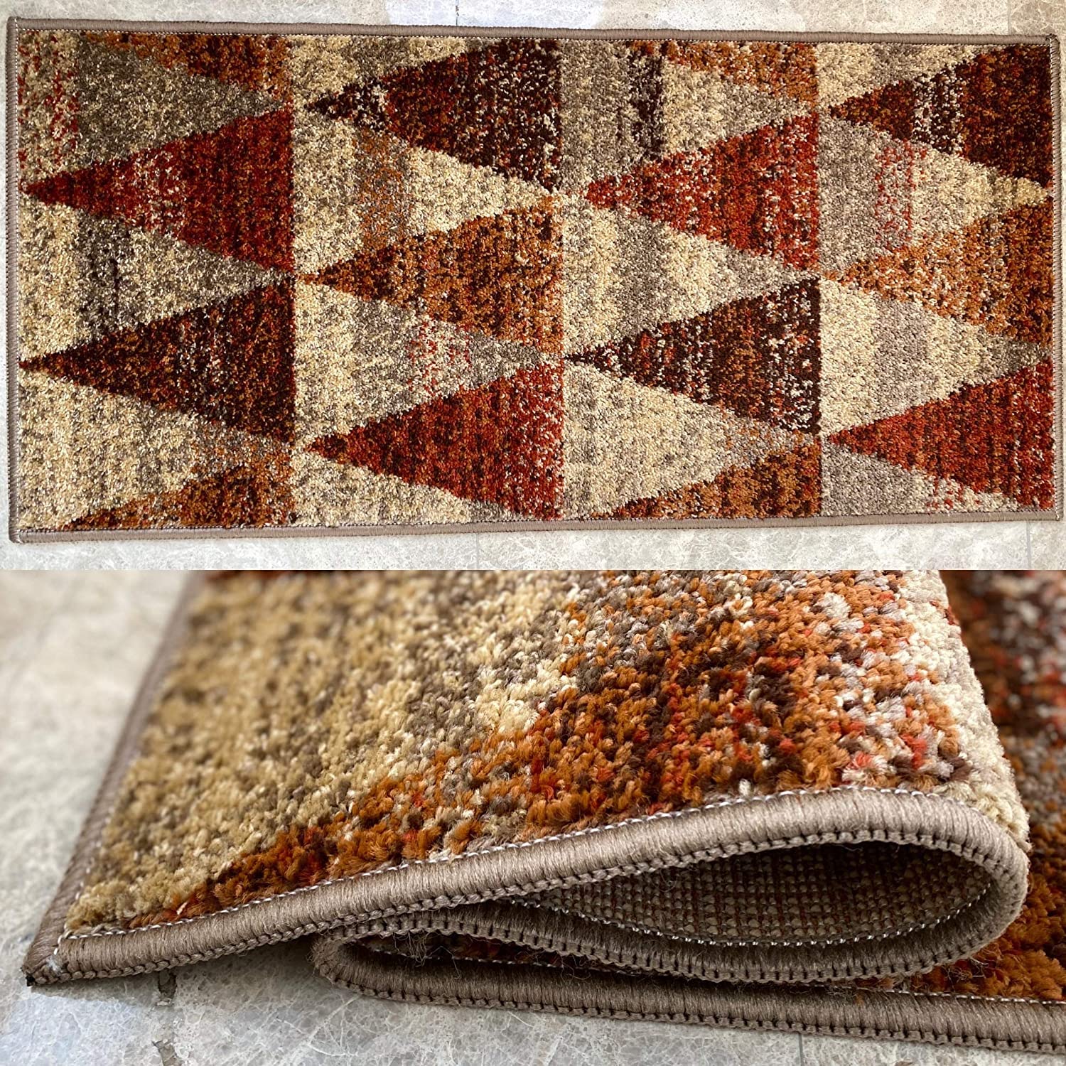 Alfombra de Salon Moderna de diseño Geometrico CARMINA | De Pelo Corto en Polipropileno Frisse y 100% Lavable | | Ideal para Salón, Comedor o habitacion | Varias Medidas y Colores (160x230cm, Beige)