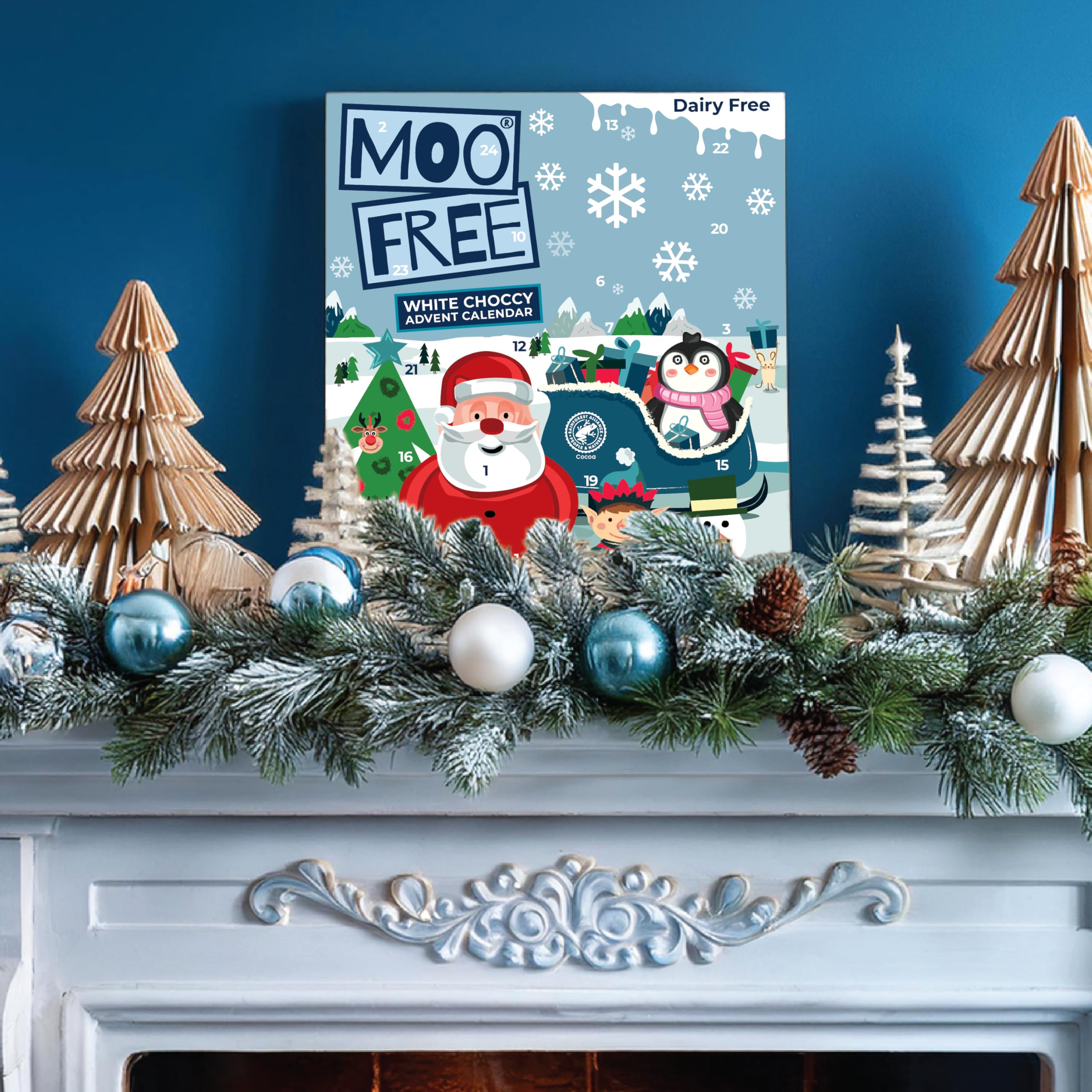 Moo Free White & Milk Chocolate Alternative Advent Calendars (Blau - Weiße Schokolade Alternative)