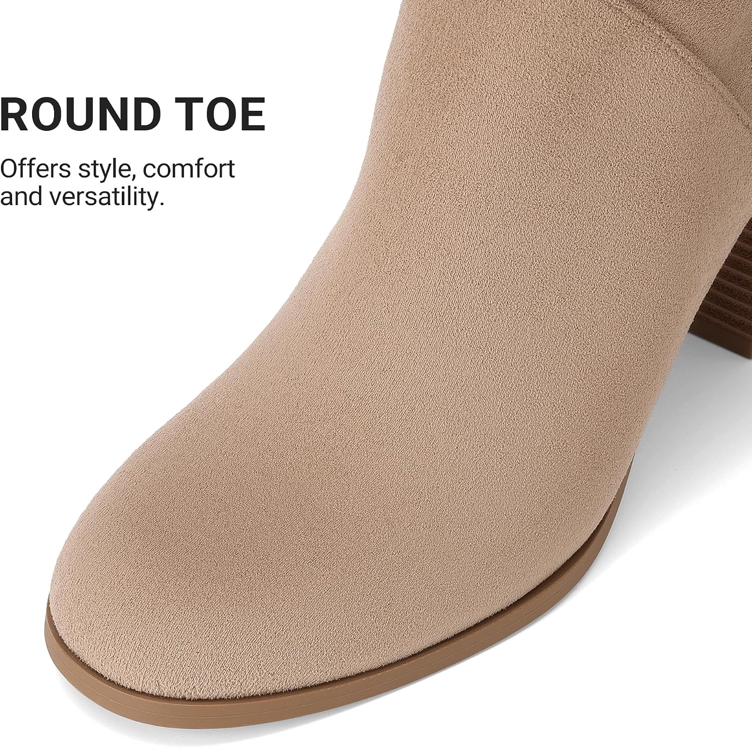 DREAM PAIRS Women Suede Knee High Boots Chunky Block Heel Fashion Fall Boot Round Toe Side Zipper