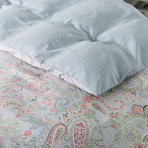 Miniatura 460 de HoneiLife - Juego de funda de edredón floral 100% algodón, 3 piezas, botánica, ropa de cama con cierre de cremallera y lazos en las esquinas