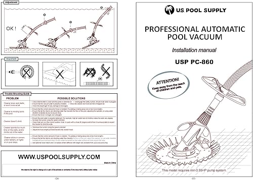 Miniatura 12 de U.S. Pool Supply Limpiador de piscina con succión de pulpo, aspiradora automática de piscina enterrada con manguera – Barredora de natación