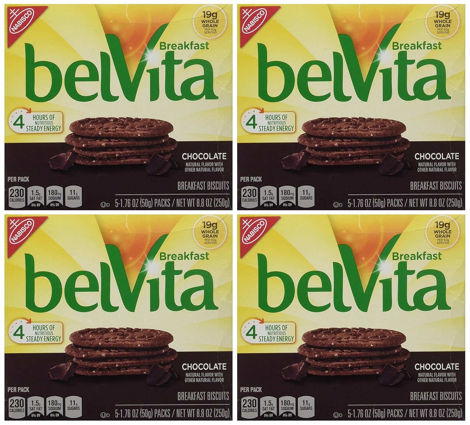 belVita Chocolate Breakfast Biscuits, 8.8 Ounce (Pack of 4)