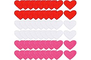 Lucleag 60PCS Valentine Hearts Iron On Embroidered Patches