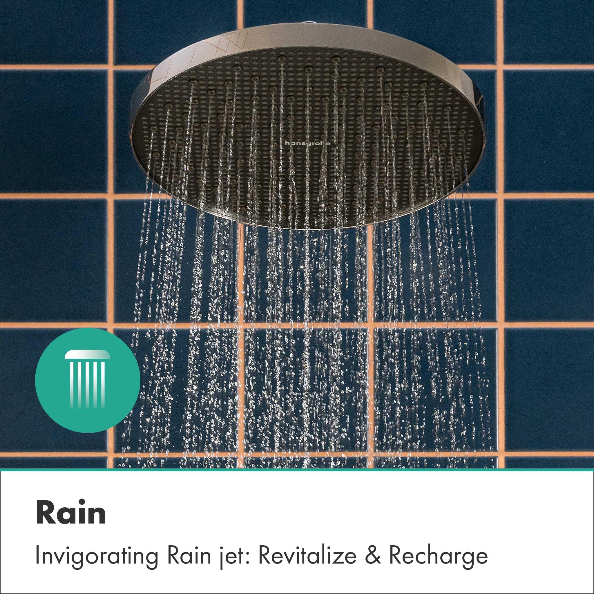 hansgrohe Activera S - wassersparende Kopfbrause (EcoSmart+), runde Duschbrause (240 mm), Regendusche mit 1 Strahlart für Wand- oder Deckenmontage, Brausekopf mit Antikalk-Funktion, Chrom, 28057000