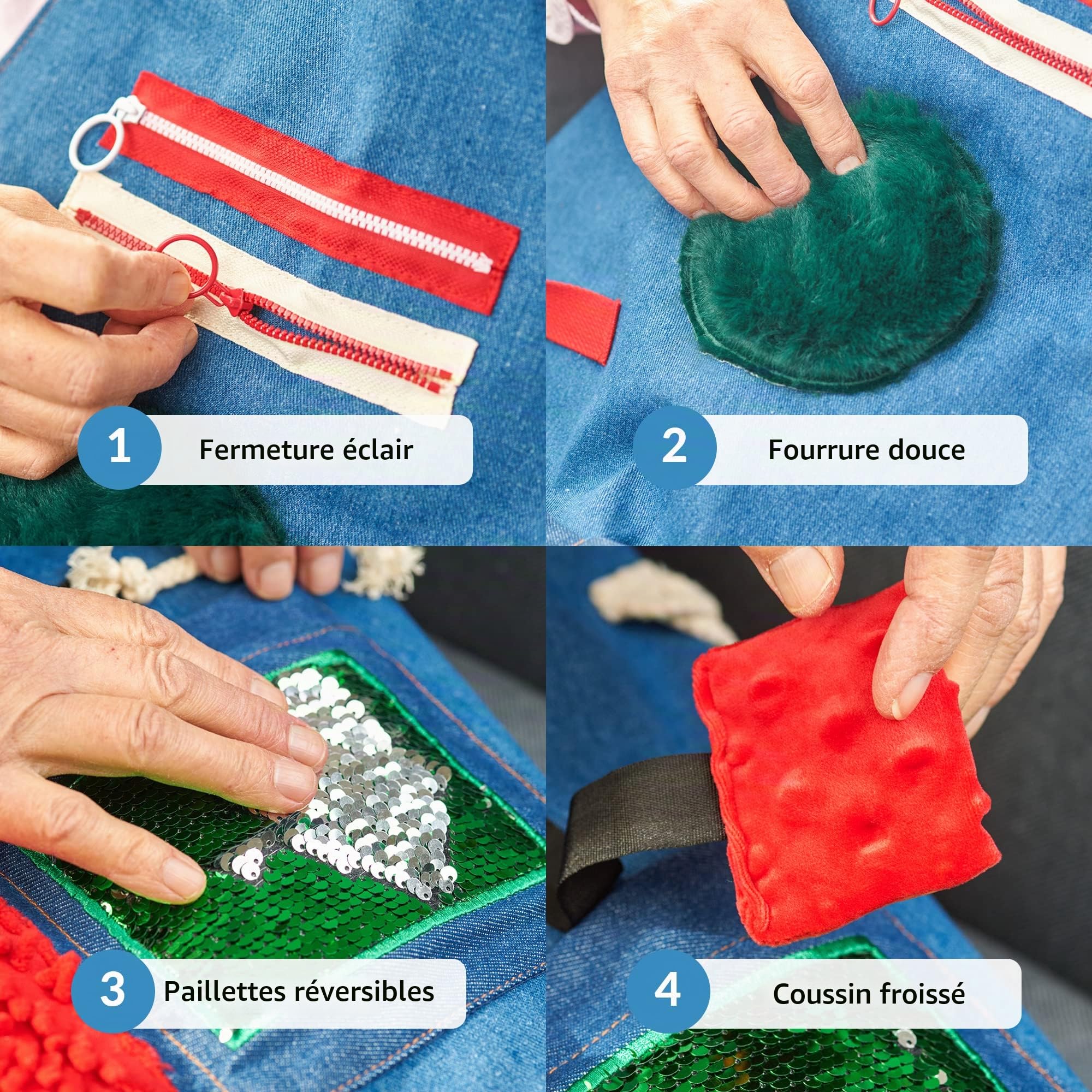 Tablier Sensoriel | Couverture Sensorielle Démence | Activités Calmantes Pour Personnes Agées | Produits Pour Personnes Agées Démentes | Fidget Apron | d'Alzheimer, Démence, Syndrome d'Asperger