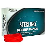 Alliance Rubber 94645 Sterling Rubber Bands Size #64, 1 lb Box Contains Approx. 380 Bands (3 1/2" x 1/4", Red) – view 2