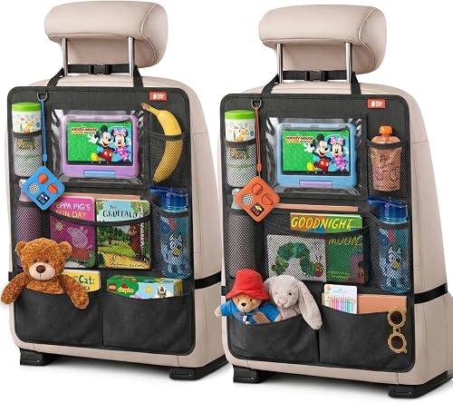 Baby Uma Car Back Seat Organiser for Kids — 2 Pack | Rear Seat Organiser with Tablet Holder & Multiple Pockets | Kids Car Seat Organiser | Car Travel Accessories | Backseat Car Organizer for Children