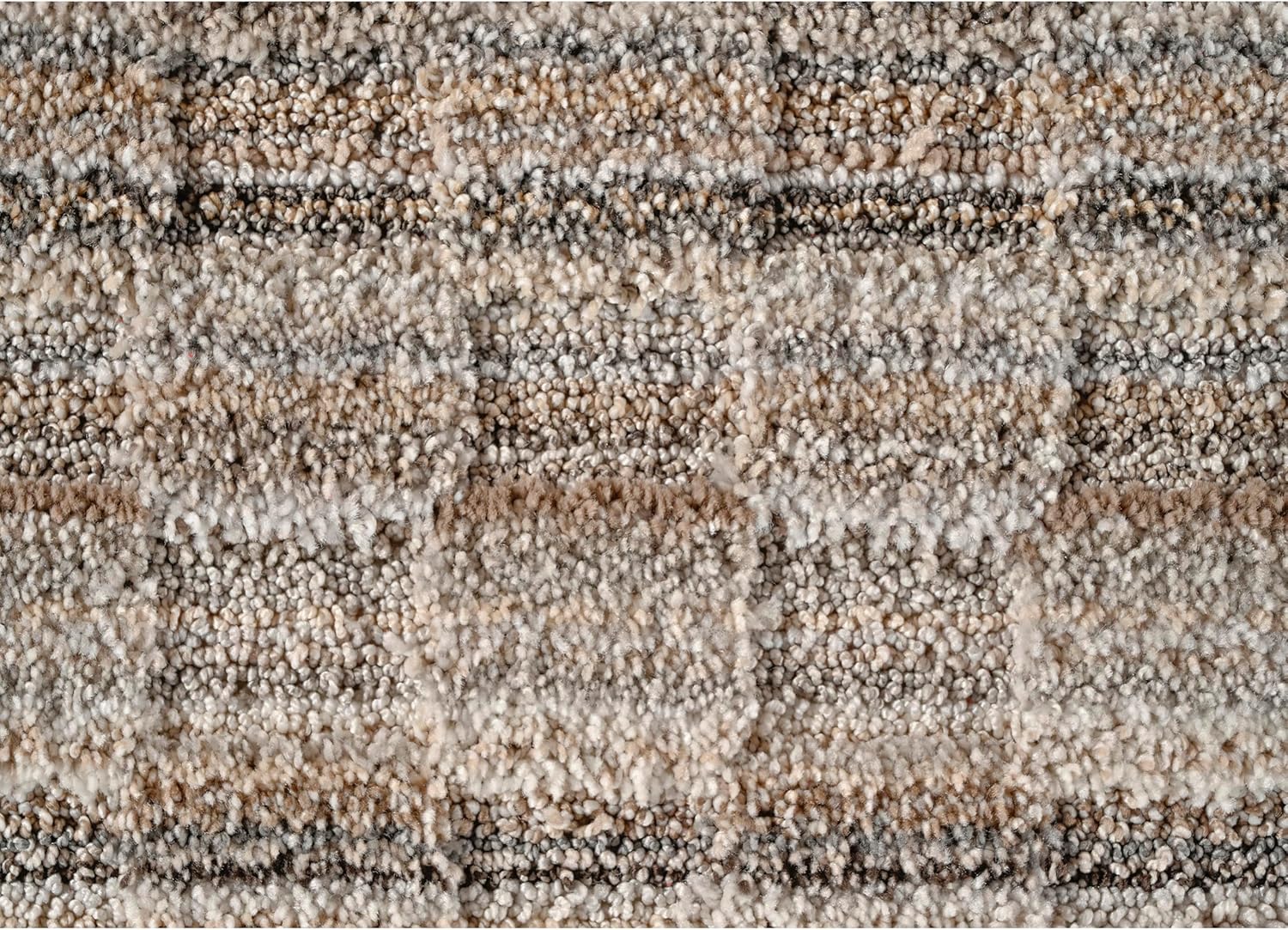 Garland Rug Studio Plush Mesh 5 ft. x 7 ft. Modern Earthtone Area Rug, Non Slip, Abstract Rug, Foldable, Stain Resistant Rugs for Living Room, Bedroom, Neutral Tan, Gray, and Taupe