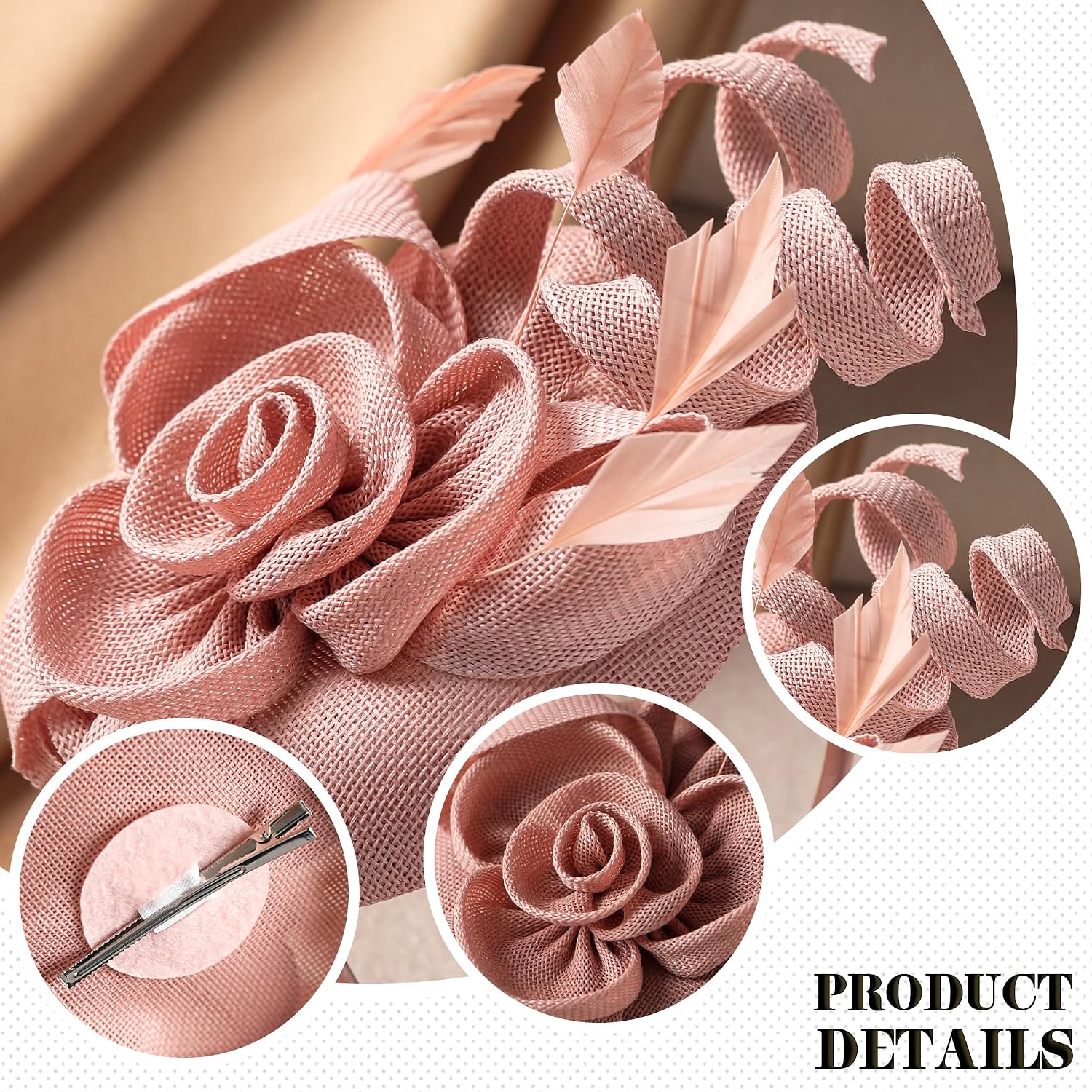 Zinniday 2026 Victoria Derby Fascinator - Kentucky Church Hats 1920s 50s Vintage Tea Party Hat with Hair Clip for Women