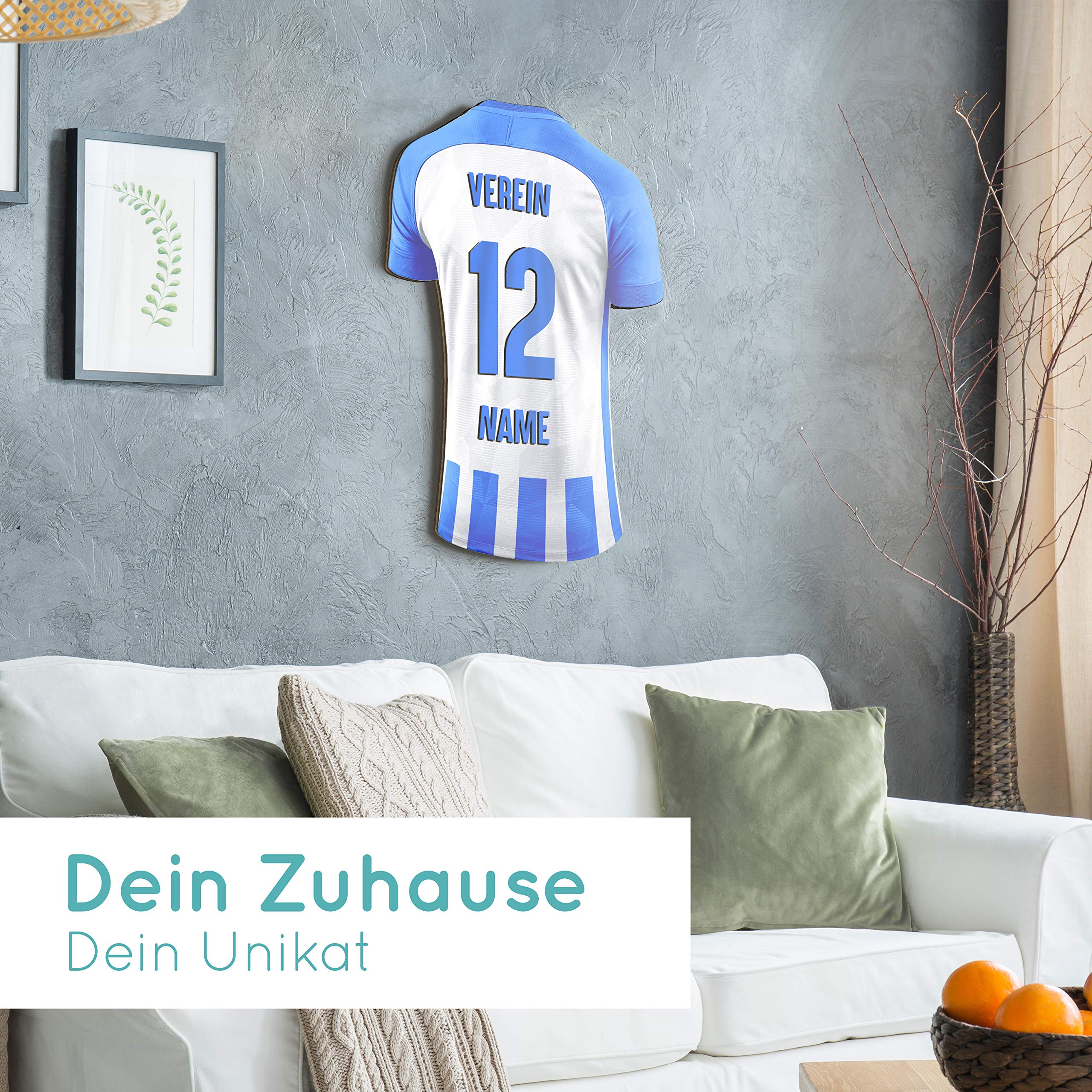 Elbeffekt Trikotlampe für Berlin Fans aus Holz - personalisierbares Geschenk - schenke Dein individuellen Berlin Fanartikel aus Echtholz
