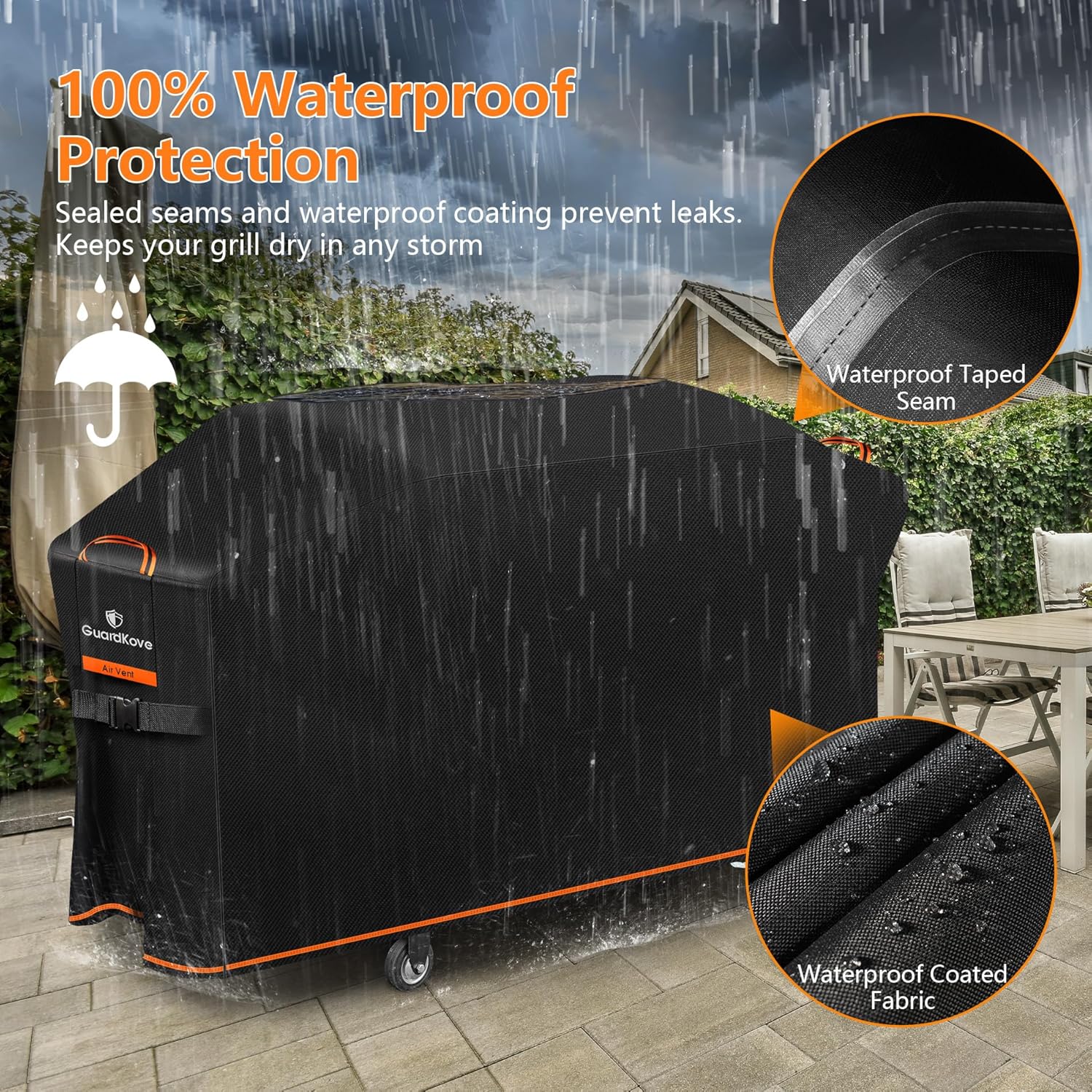 Griddle Cover for Blackstone 36" Griddle with Hood 5482, Upgraded 1000D Heavy Duty Waterproof Flat Top Grill Cover, Tear &Fade Resistant with Buckle &Air Vent, for Blackstone and More 4-Burner Griddle