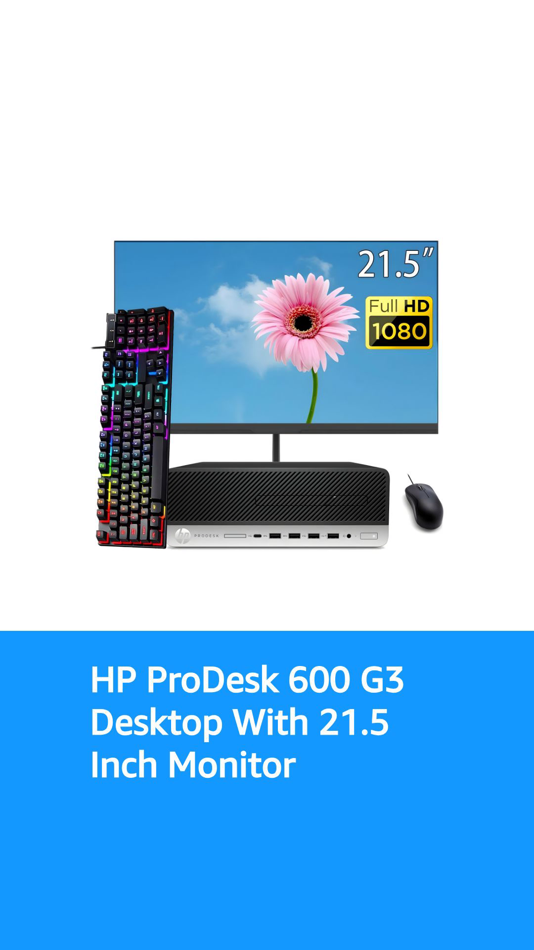 HP ProDesk 600 G3 Small Form Factor PC Desktop with 21.5