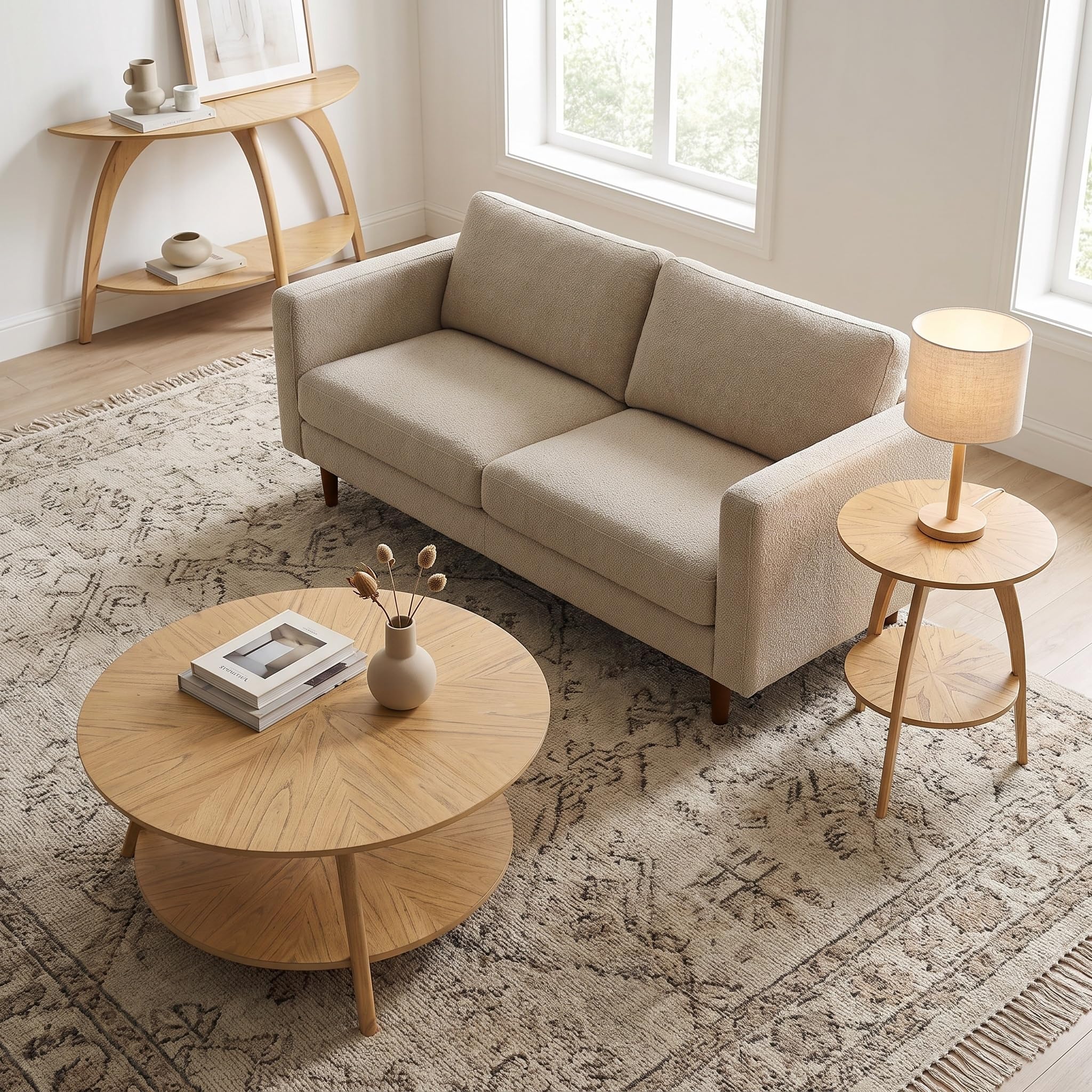 Amazon.com: Martin Svensson Home LAX Mid Century Round Wood Coffee