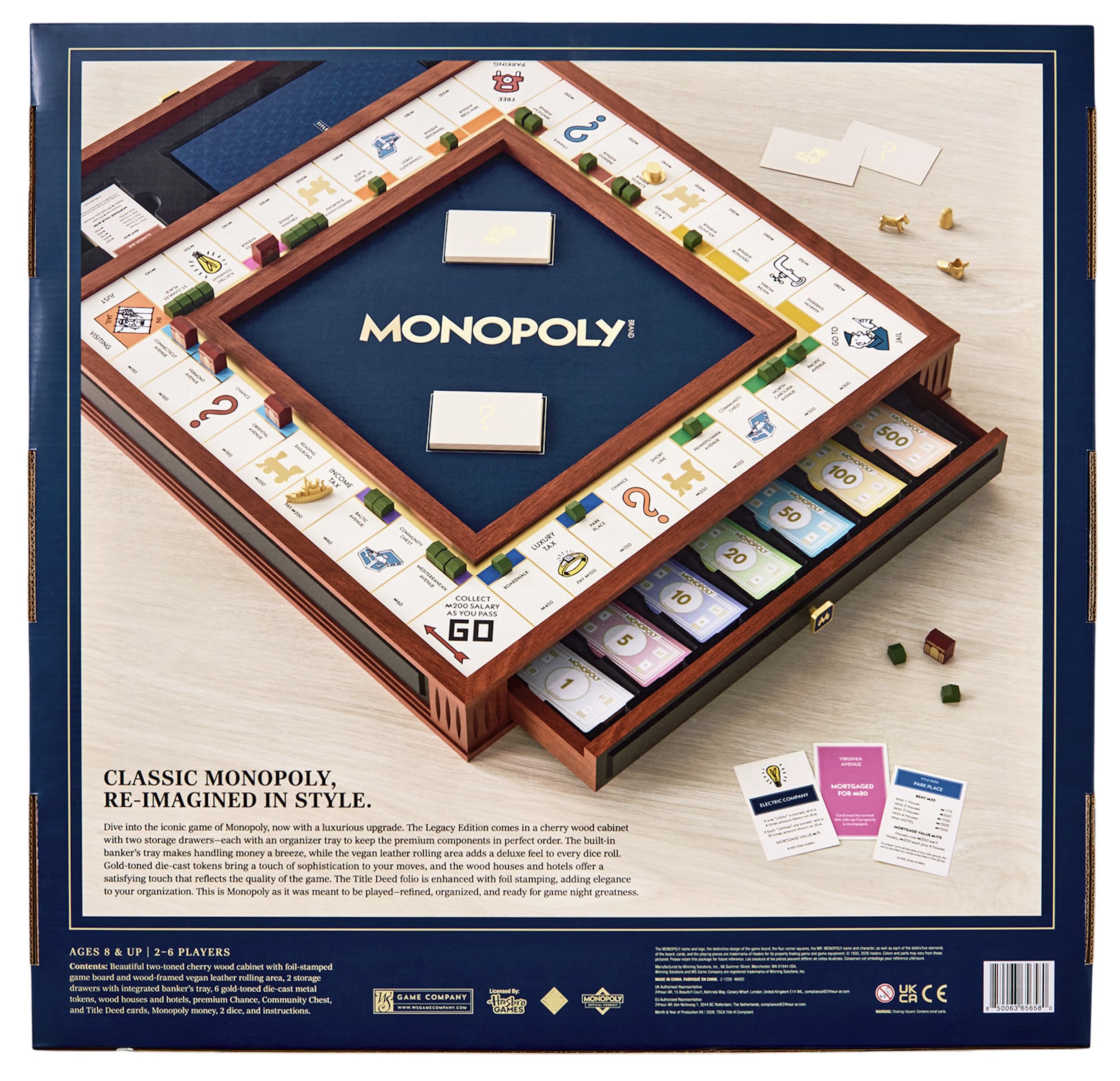 Amazon.com: WS Game Company Monopoly Legacy Edition Deluxe Cherry