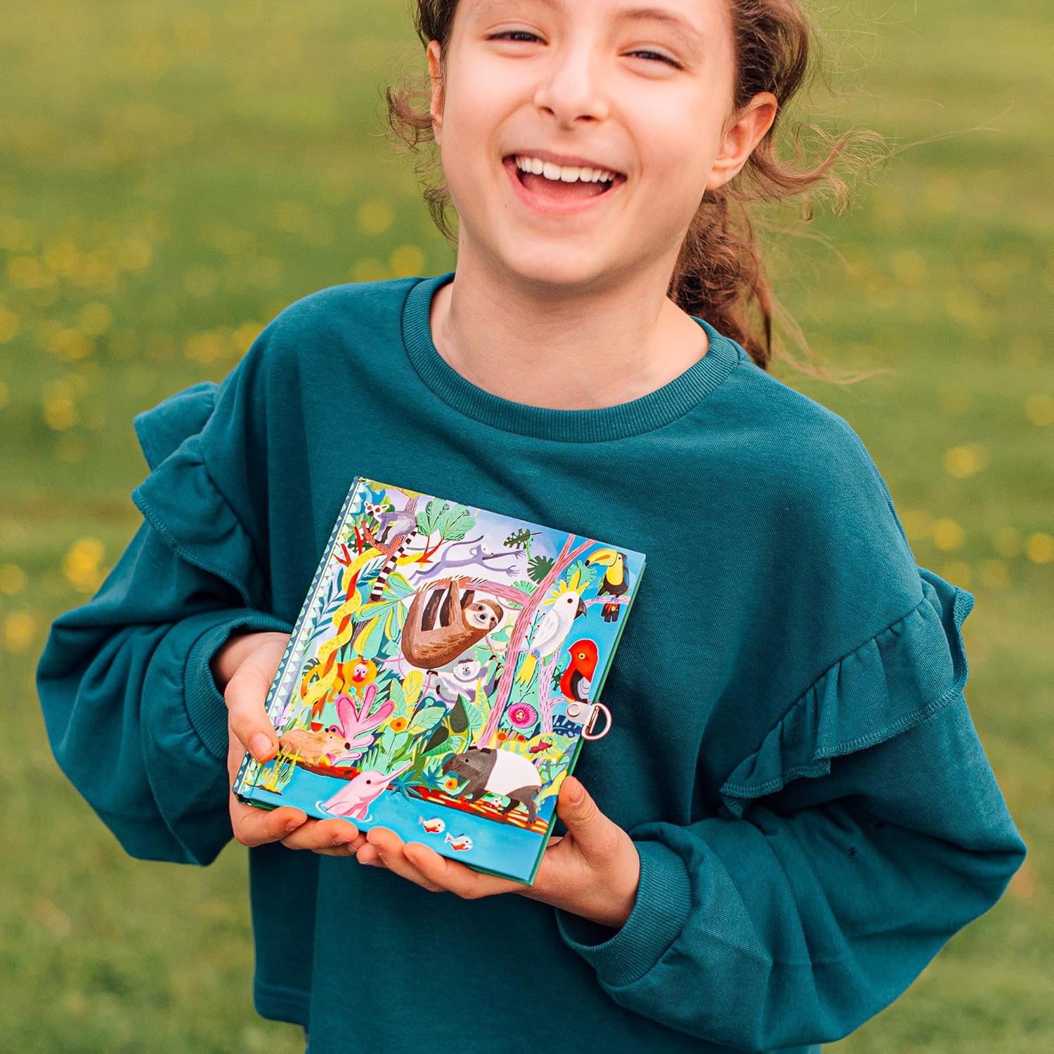 eeBoo: Rainforest Animals Journal with Lock & 2 Keys – 176 Lined Pages, 6.25 x 5.5 Hardcover Foil-Stamped Rainforest Secret Diary for Kids & Teens