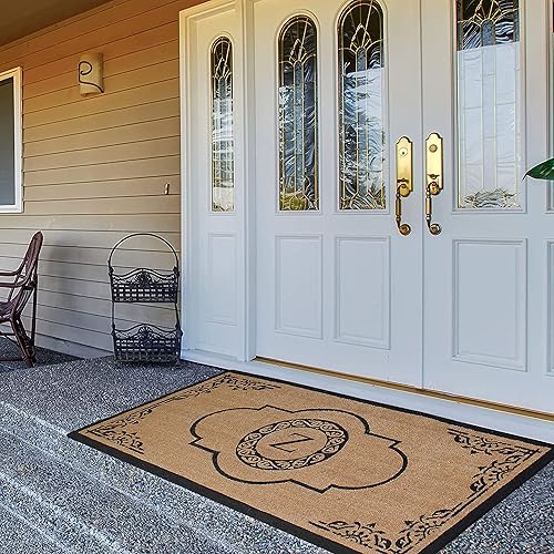 Miniatura 5 de A1HC - Tapete de puerta con monograma de fibra de coco natural para puerta delantera, 36 x 72 pulgadas, resistente y duradero, resistente y de