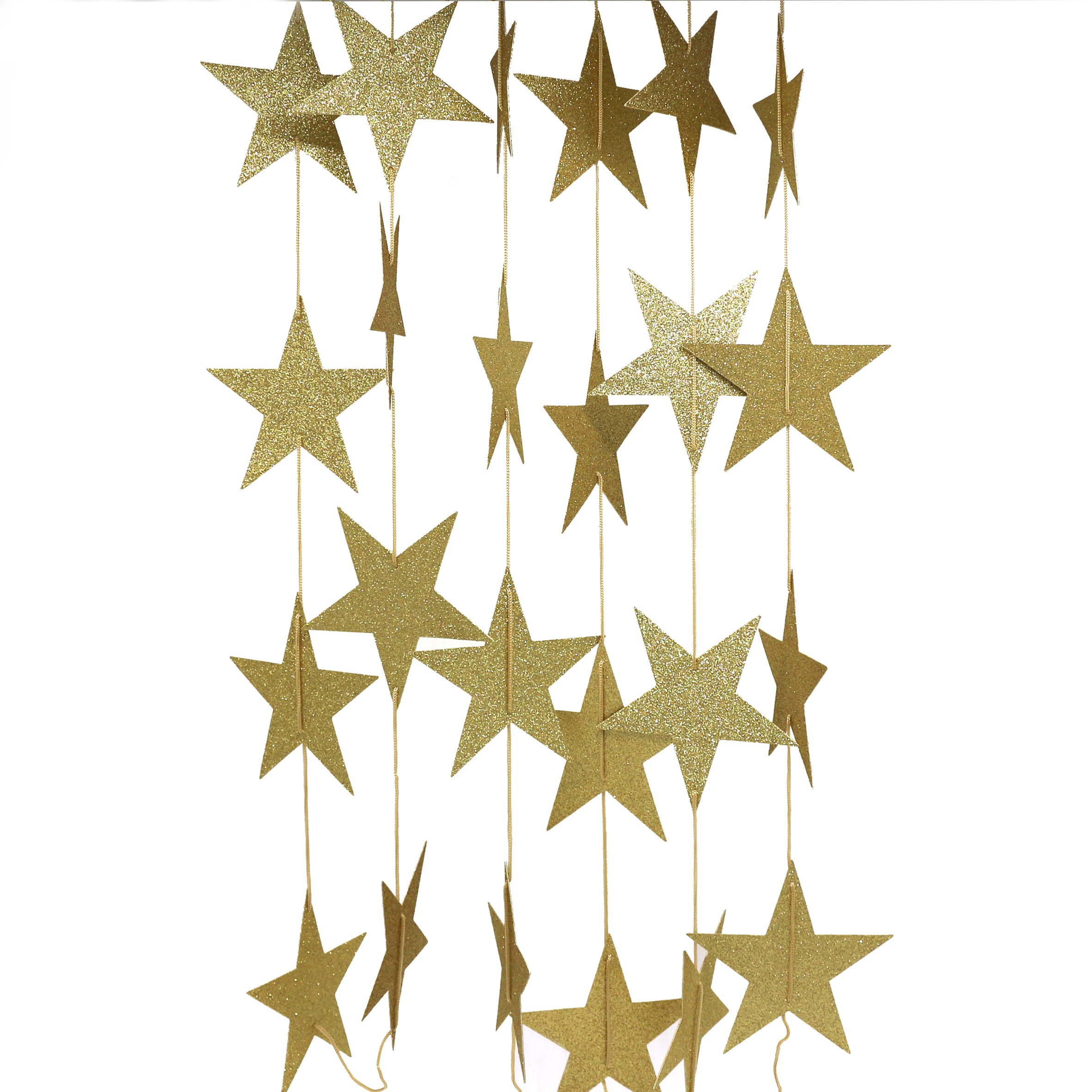 RIBBOOO Ghirlanda Di Carta A Forma Di Stella Riflettente, Verde, Da